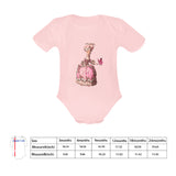 ♥ Personalized Pink Princess Gown with Butterfly Baby Girl Onesie♥