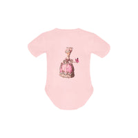 ♥ Personalized Pink Princess Gown with Butterfly Baby Girl Onesie♥