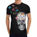♥ PERSONALIZED Men's Skull with Butterflies T-Shirt