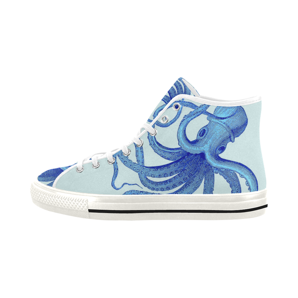 Blue Octopus High Top Sneakers Women's Shoes