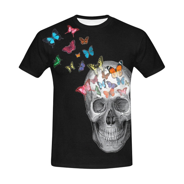 ♥ PERSONALIZED Men's Skull with Butterflies T-Shirt
