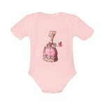 ♥ Personalized Pink Princess Gown with Butterfly Baby Girl Onesie♥