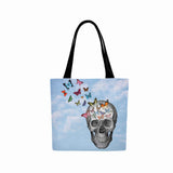♥PERSONALIZED Skull with Butterflies Tote Bag