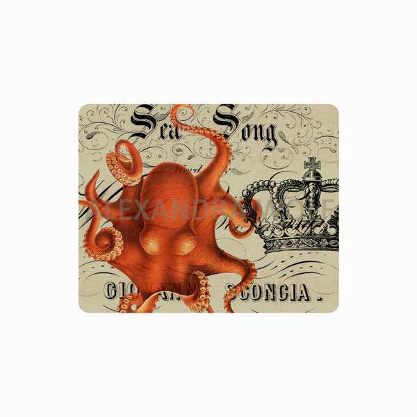 Orange Octopus Mouse Pad