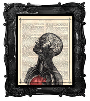 A Man with a Heart Antique Book Page Art Print