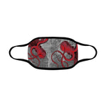 Red Octopus Map Face Mask
