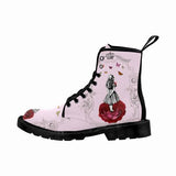 Alice in Wonderland Butterflies Combat Boots Women's Shoes