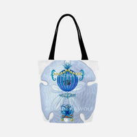Octopus Hot Air Ballon on a Sand Dollar Background Tote Bag