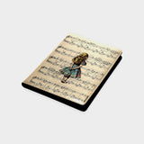 Alice in Wonderland on an Antique Music Page Background Notebook