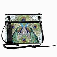 Peacocks Feather Collage Crossbody Bags