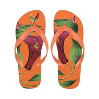 Morning Glory Pink Butterfly Red Cardinal Flip Flops