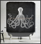 White Octopus Chalkboard Shower Curtain