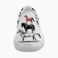 Horses Pyramid Slip on Canvas Shoes for Women