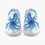 Men's Blue Octopus Slip on Canvas Shoes