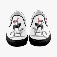 Horses Pyramid Slip on Canvas Shoes for Women