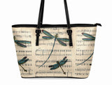 Dragonflies on Antique Music Page Purse