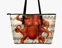Orange Octopus on Antique Music Page Purse