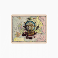 Hot Air Balloon on Antique Map of Europe Mouse Pad
