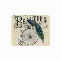 Peacock on a Vintage Bicycle Mouse Pad