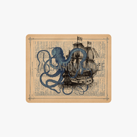 Blue Octopus with Galleon Shop Mouse Pad
