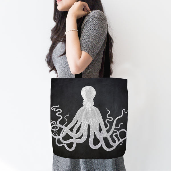 White Octopus Tote Bag
